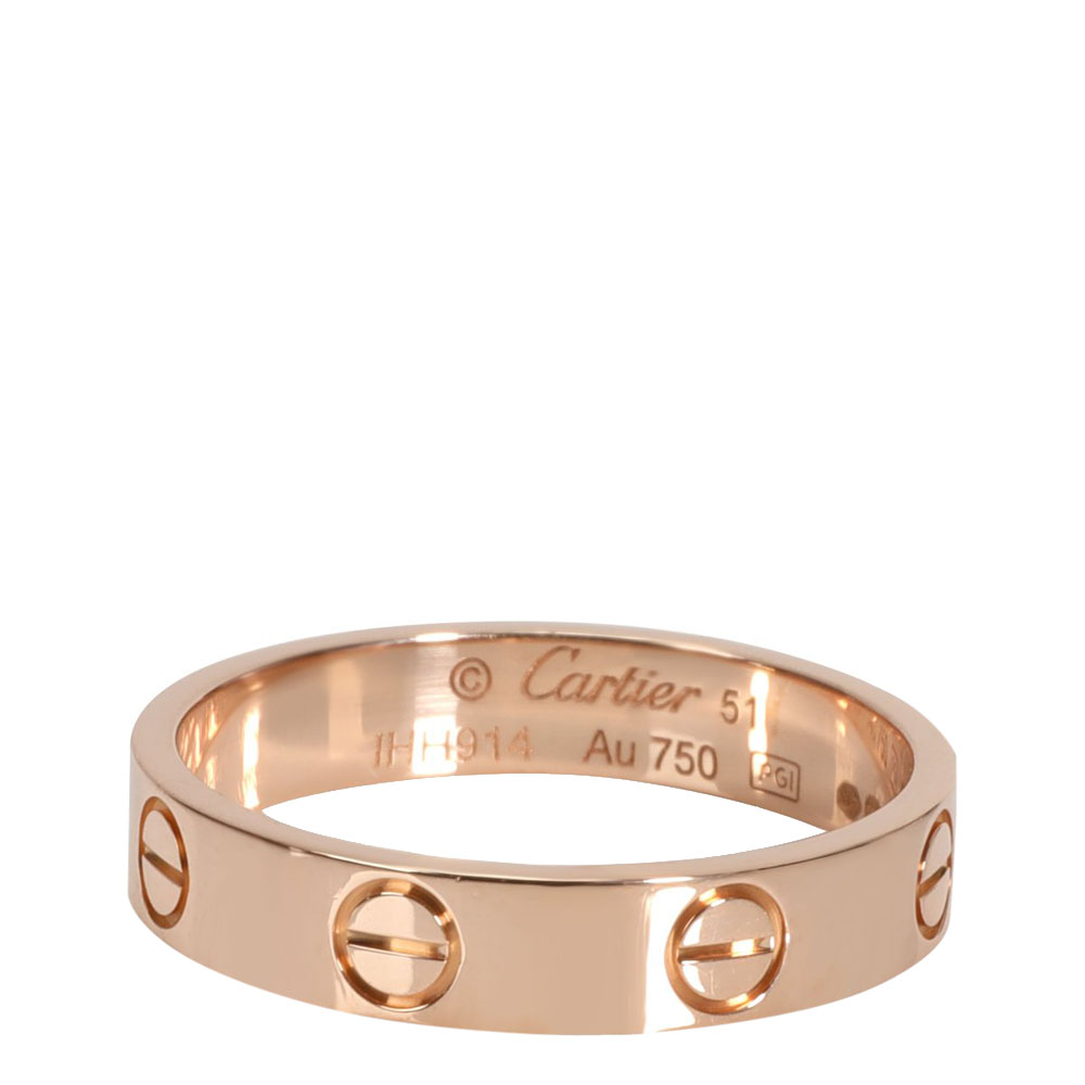 

Cartier Love 18K Rose Gold Narrow Wedding Band Ring Size EU