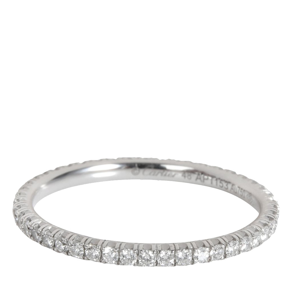 

Cartier Entincelle Diamond 18K White Gold Wedding Band Ring Size EU