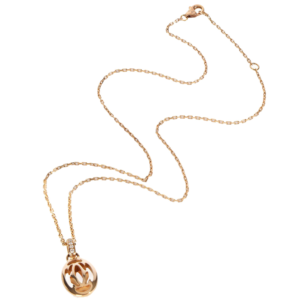 

Cartier C de Carter Diamond 18K Pink Gold Pendant Necklace