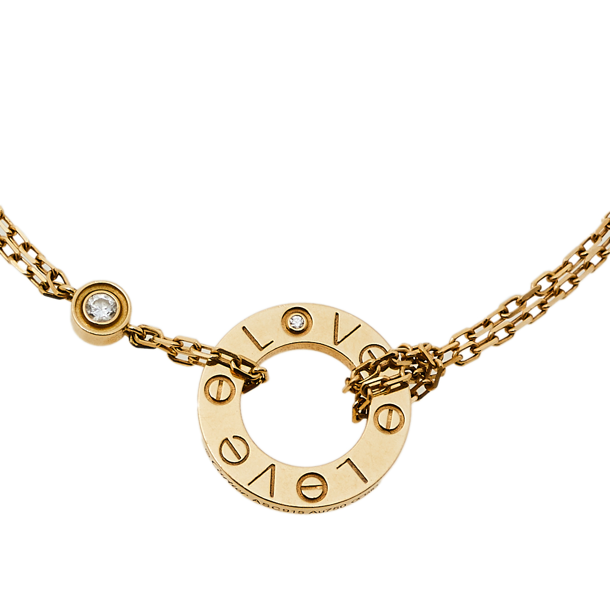 

Cartier Love Diamond 18K Yellow Gold Double Chain Bracelet