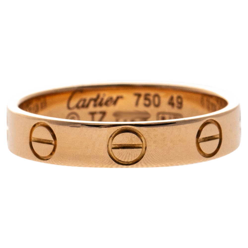 

Cartier Love 18K Rose Gold Wedding Band Ring Size