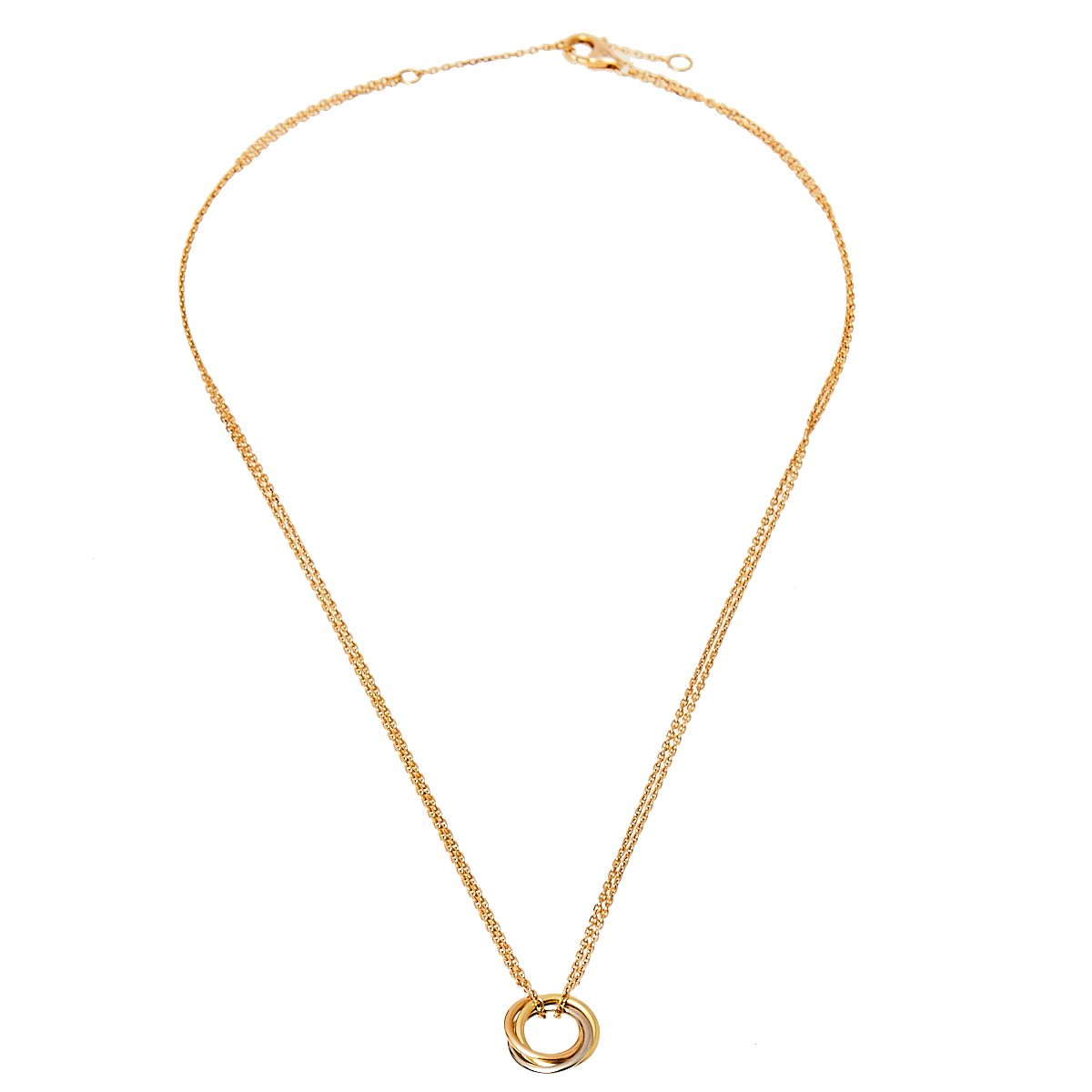 

Cartier Trinity 18K Three Tone Gold Double Chain Necklace