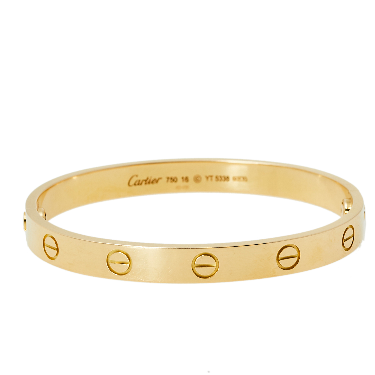 Pre Owned Cartier Love 18k Yellow Gold Bracelet 16 Modesens