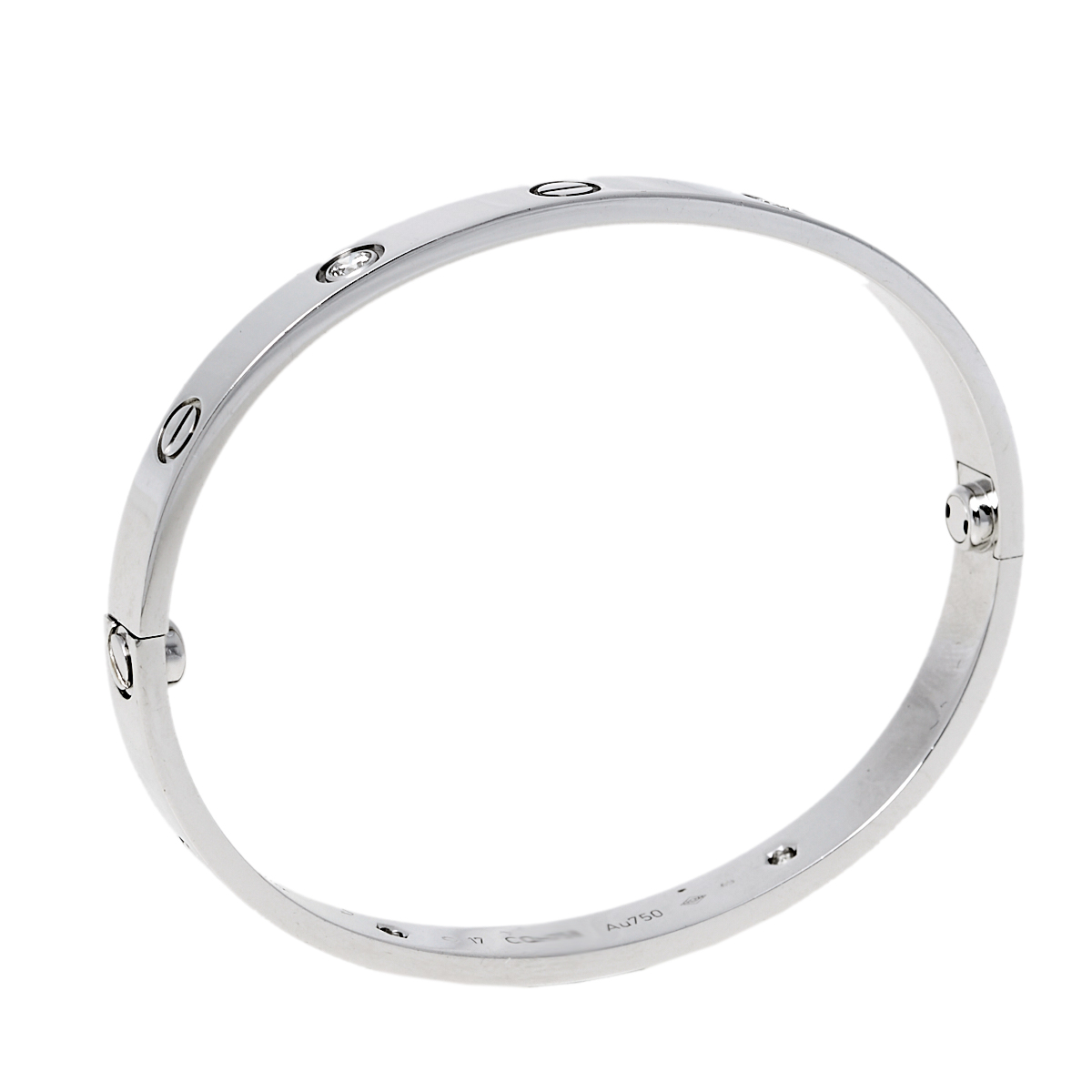 

Cartier Love 4 Diamond 18K White Gold Bracelet 17