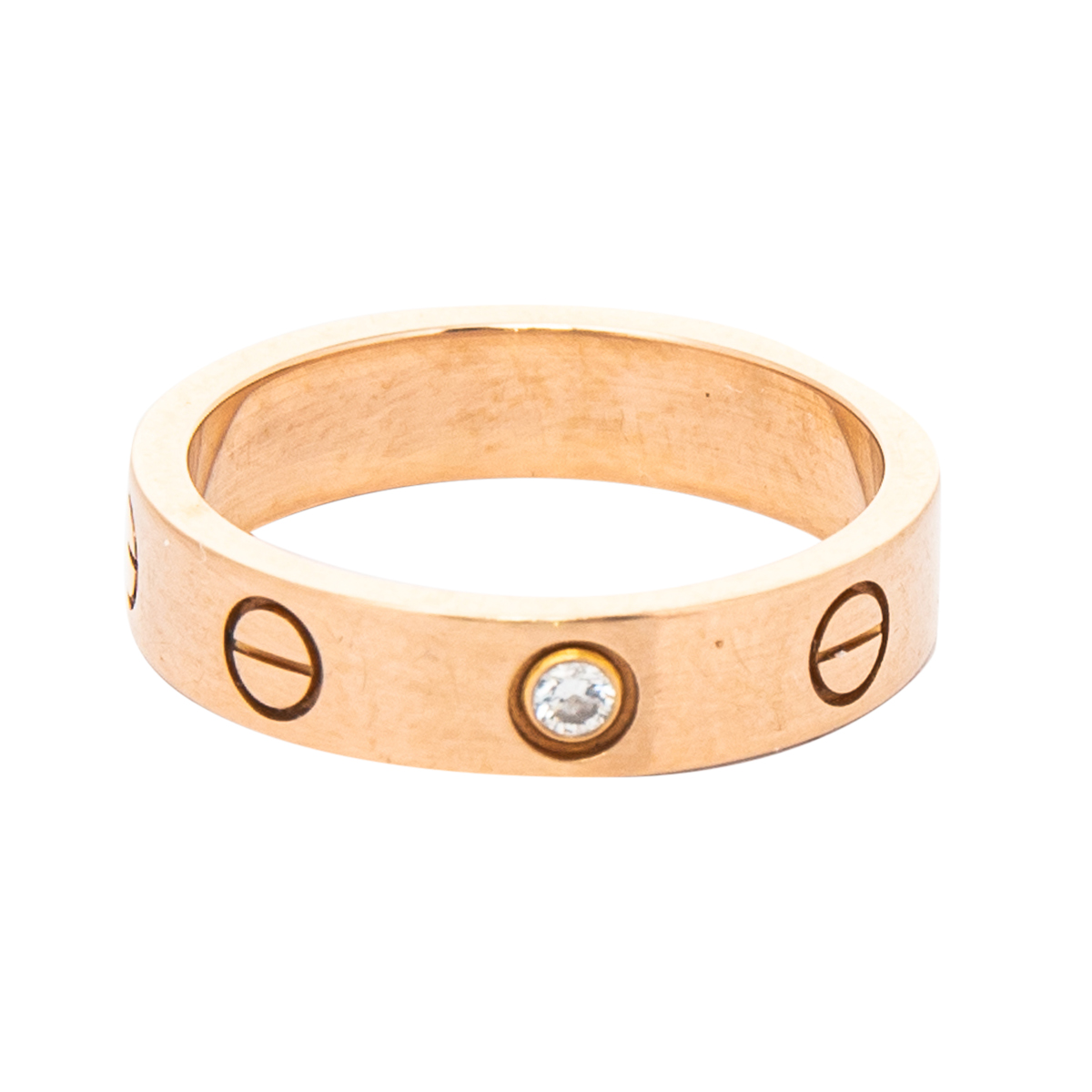 

Cartier Love 1 Diamond 18K Rose Gold Wedding Band Ring Size