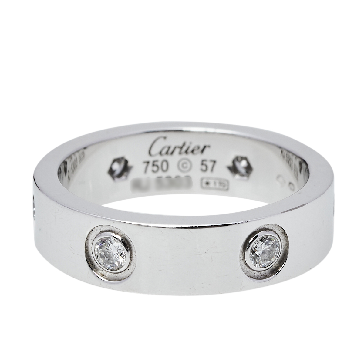 

Cartier Love 6 Diamond 18K White Gold Band Ring Size