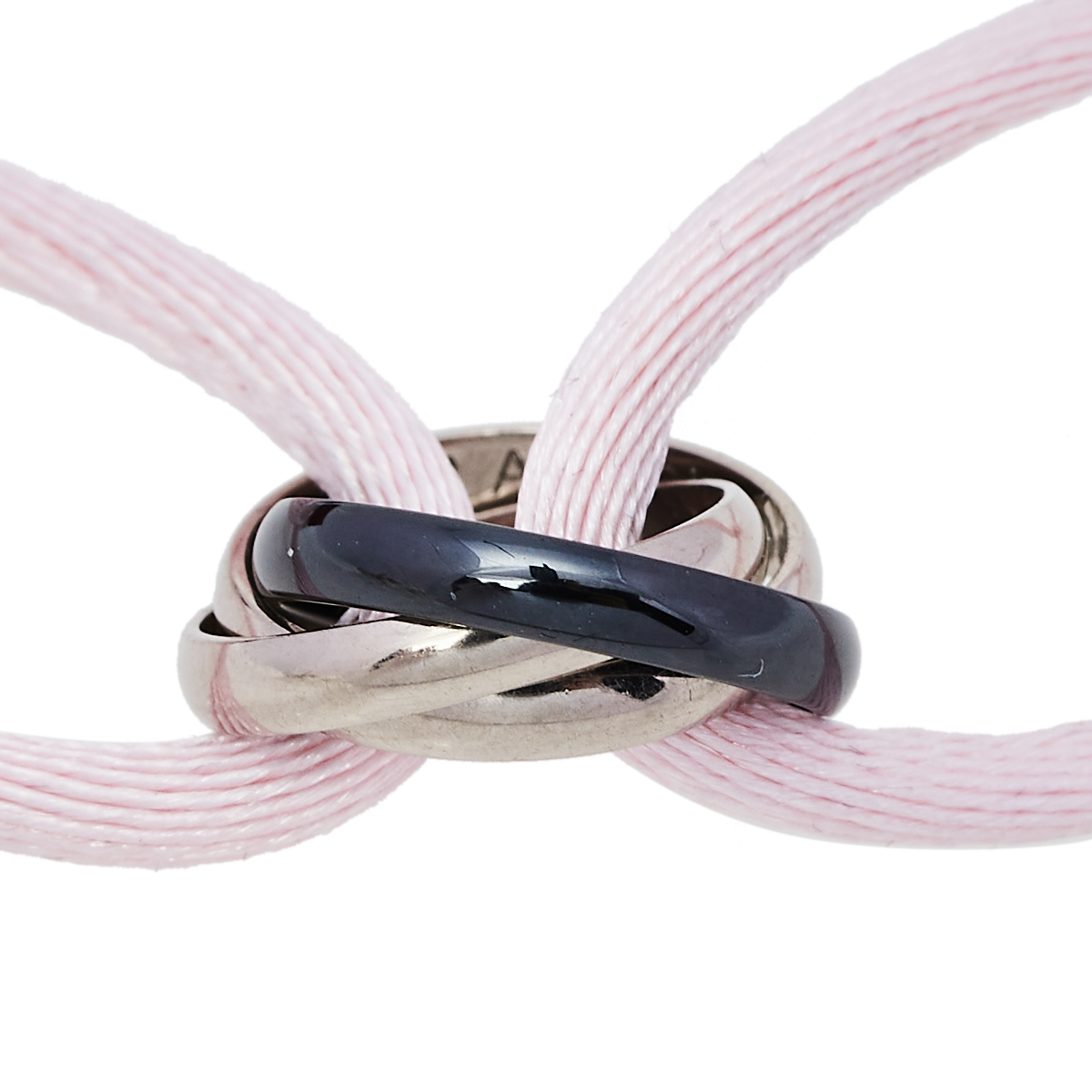 

Cartier Trinity De Cartier Black Ceramic & 18K White Gold Adjustable Cord Bracelet