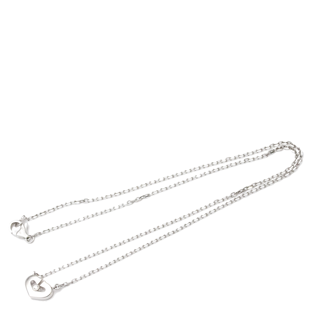 

Cartier Heart C 18K White Gold Diamond Necklace