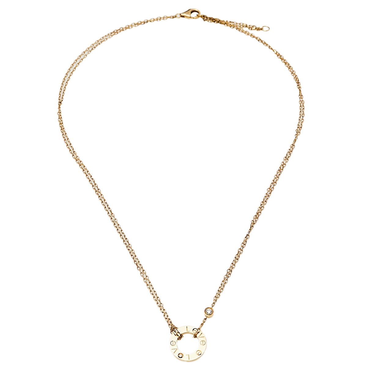 

Cartier Love Diamond & 18k Yellow Gold Double Chain Necklace