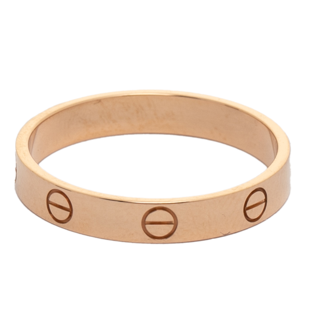 

Cartier Love 18K Rose Gold Narrow Wedding Band Ring Size