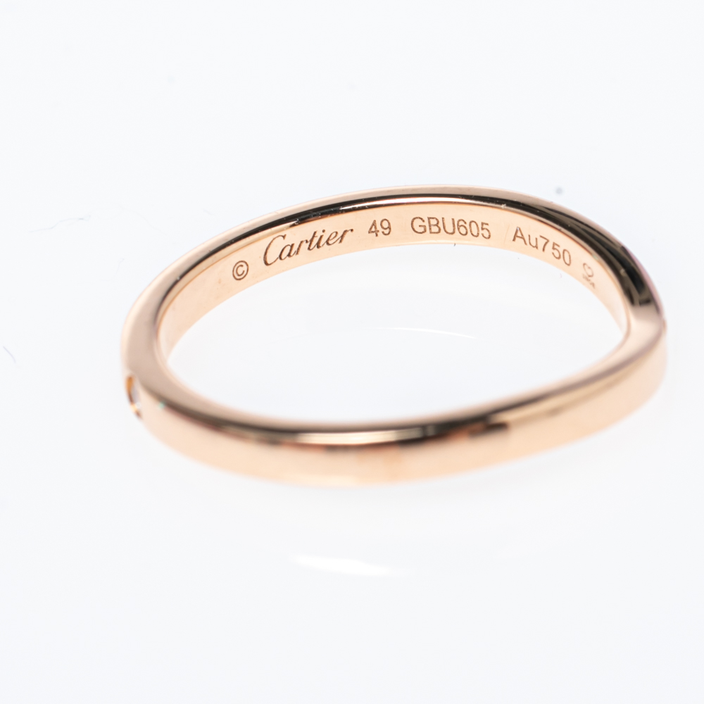 

Cartier Ballerina 18K Rose Gold Diamond Ring Size EU