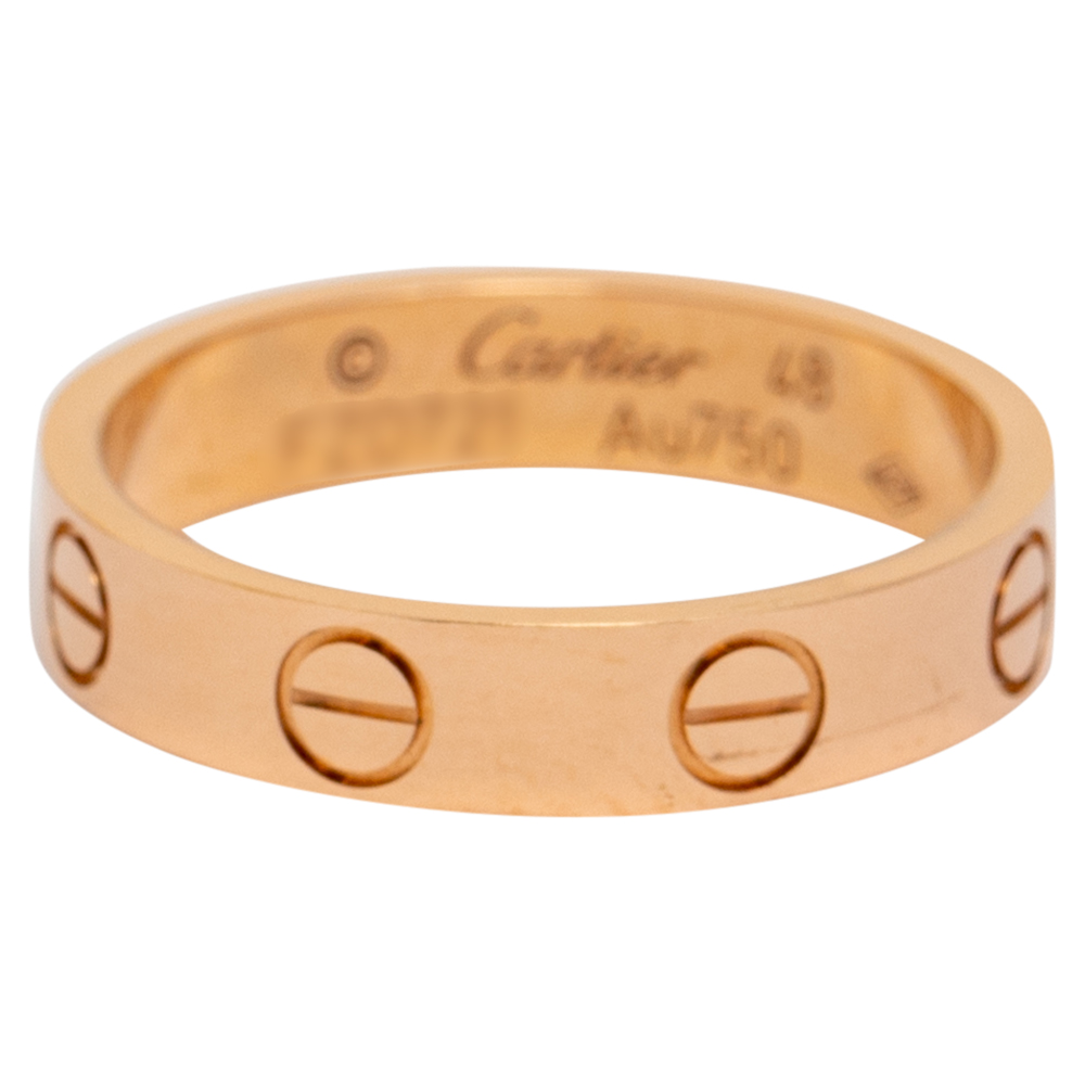 

Cartier Love 18K Rose Gold Narrow Wedding Band Ring 48