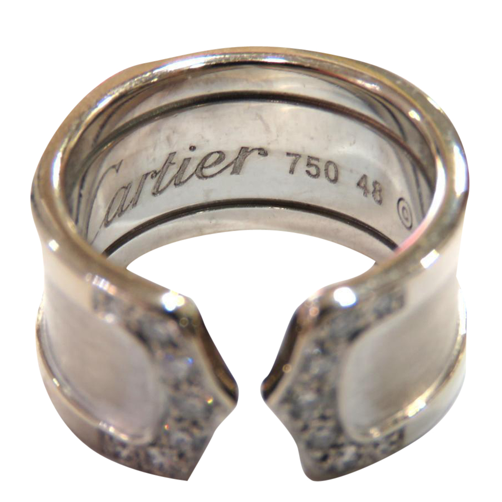 

Cartier C de Cartier 18K White Gold, Diamond Ring Size EU