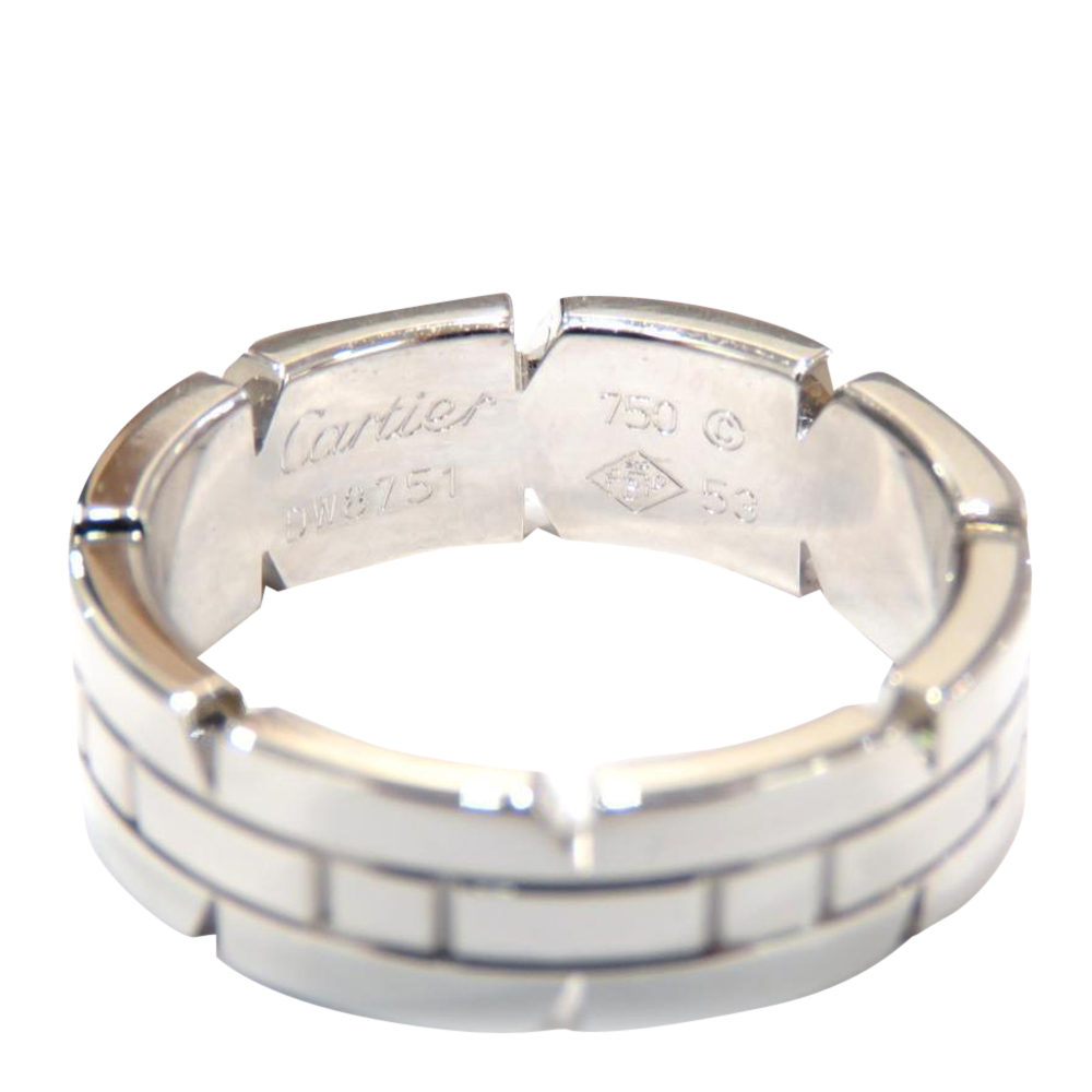 

Cartier Tank Francaise 18K White Gold Ring Size EU