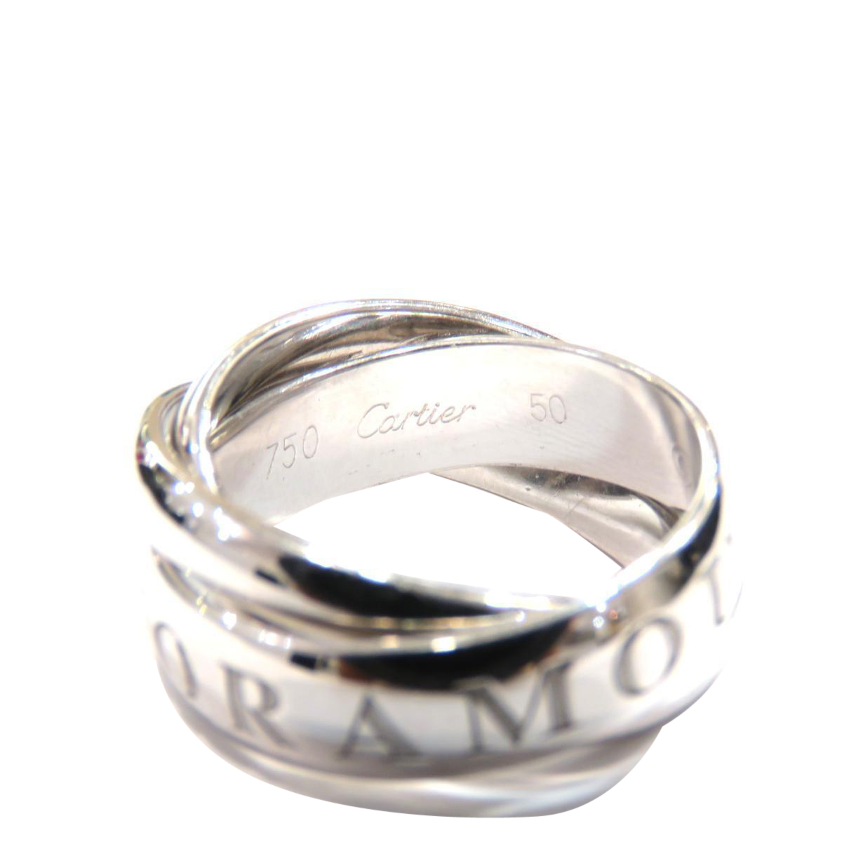 

Cartier Vintage Or Amour Et Trinity 98 Xmas Limited 18K White Gold Ring EU