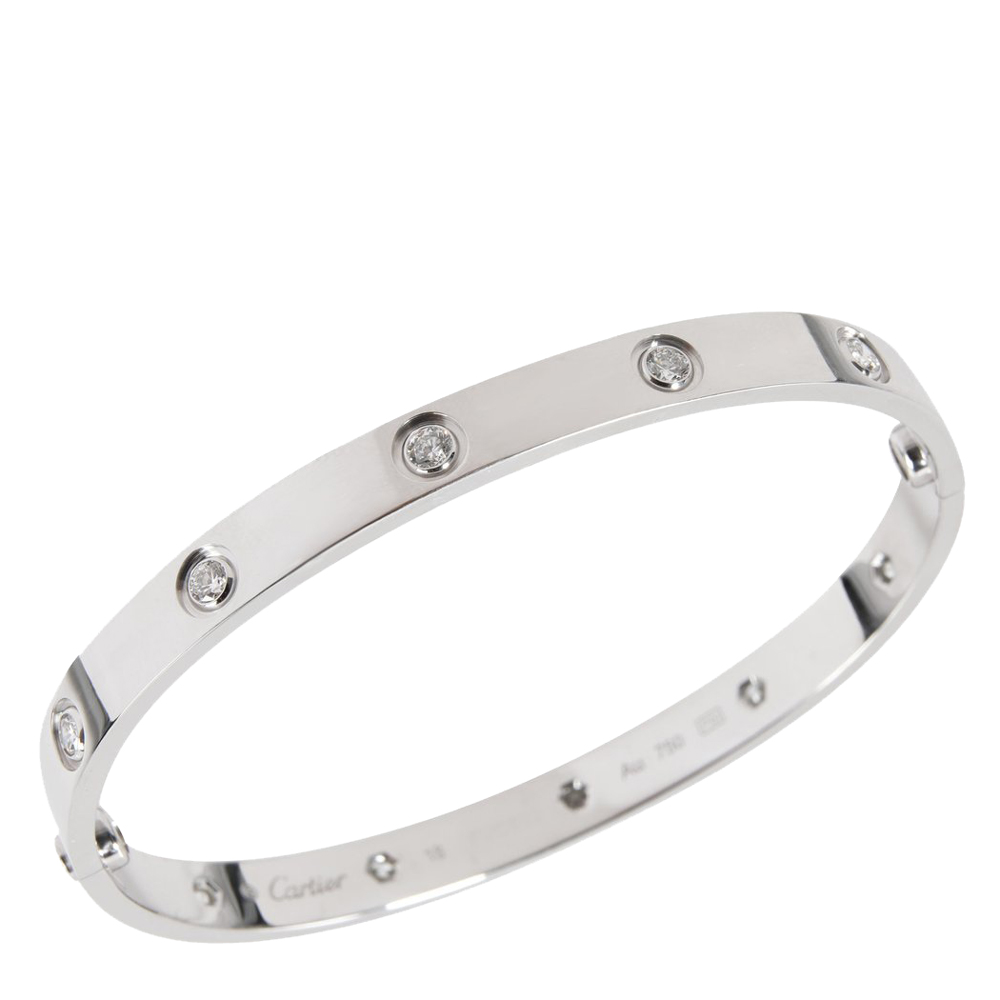 

Cartier Love 18K White Gold Diamond Bracelet 18