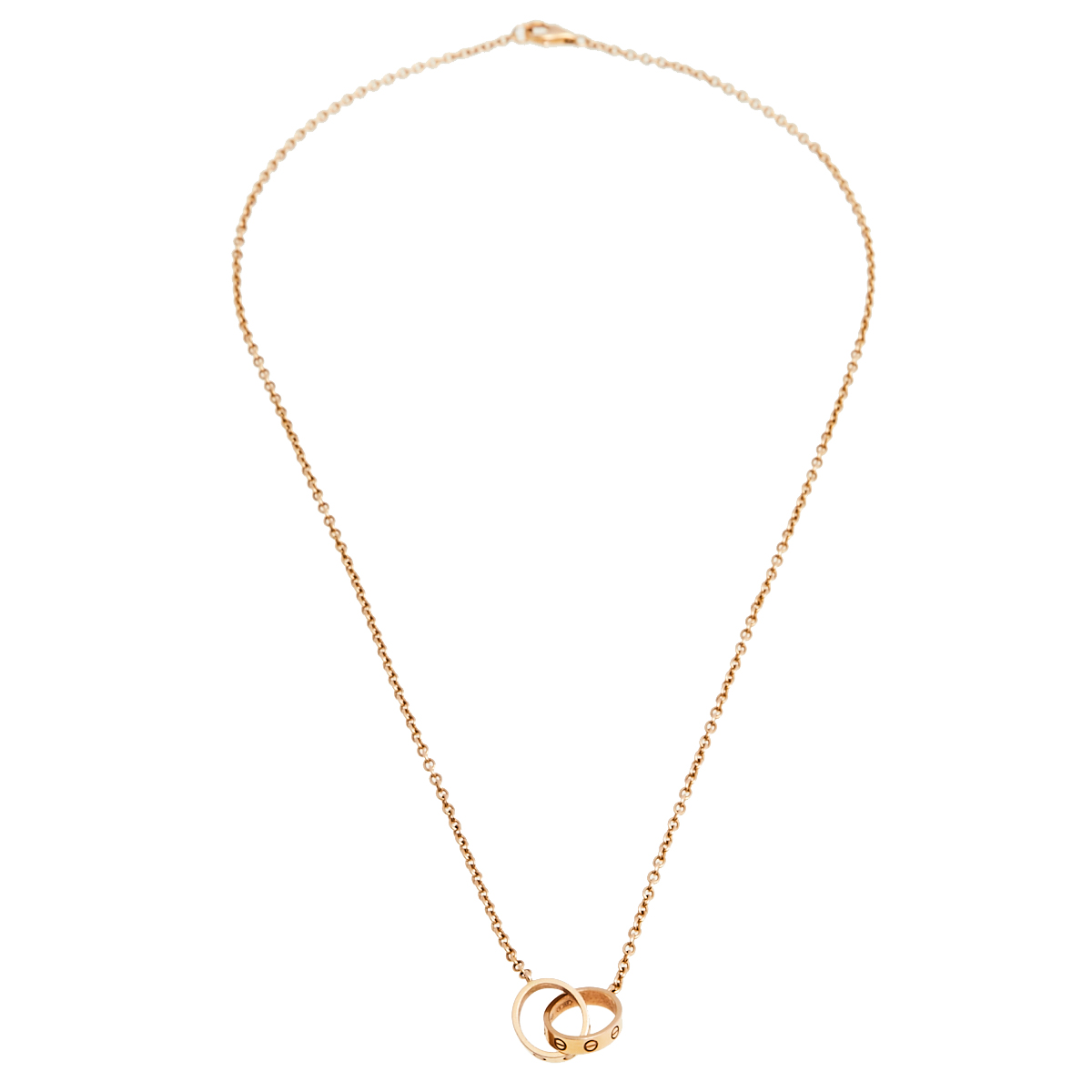 

Cartier Love Interlocking 2 Hoops 18K Rose Gold Necklace