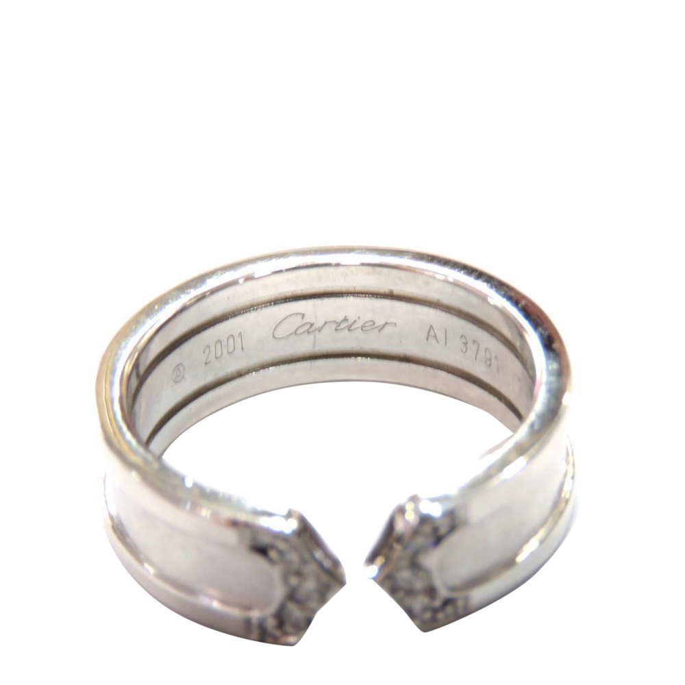 

Cartier Double C Wedding 18K White Gold Diamond Ring EU