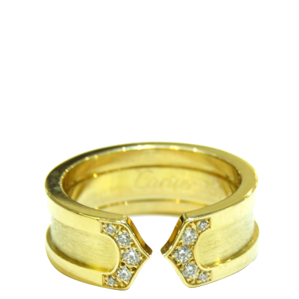 

Cartier Double C de 18K Yellow Gold Diamond Ring EU