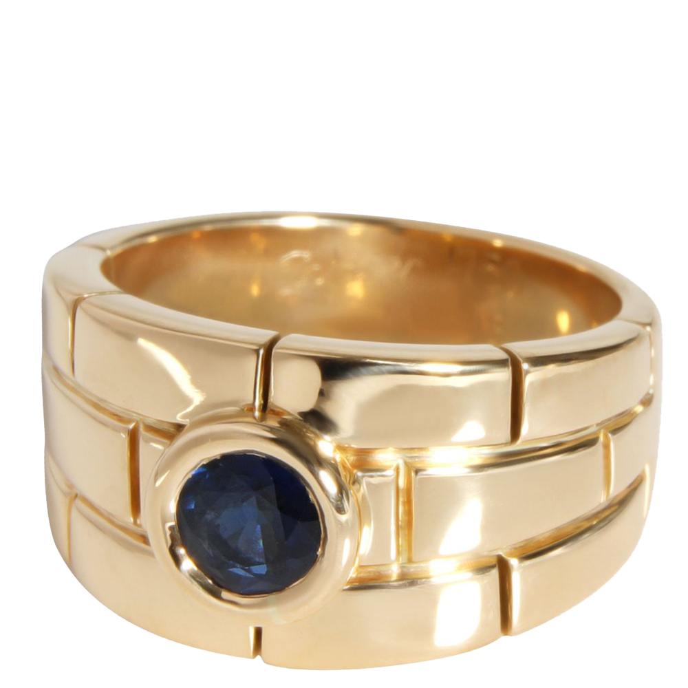 

Cartier Maillon Panthere Sapphire 18K Yellow Gold Ring Size EU
