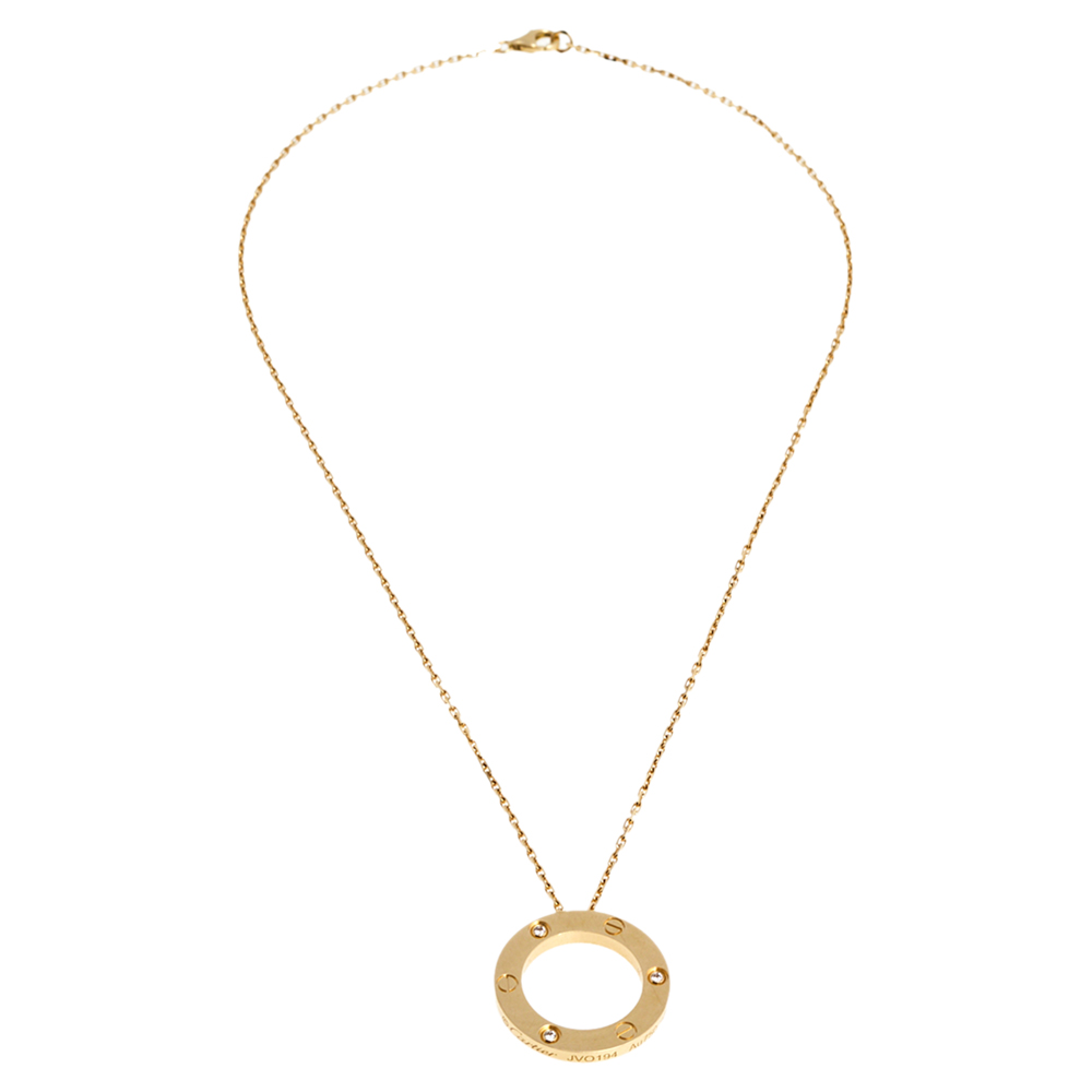 

Cartier Love 3 Diamond 18K Yellow Gold Pendant Necklace