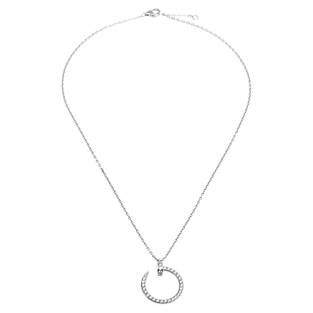

Cartier Juste un Clou Diamond 18K White Gold Pendant Necklace