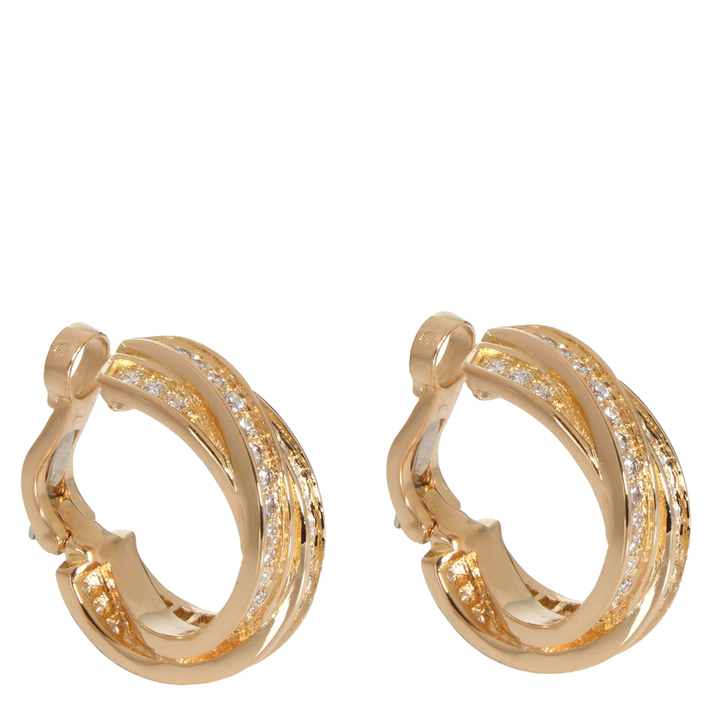 

Cartier Trinity Crossover 18K Yellow Gold Diamond Earrings