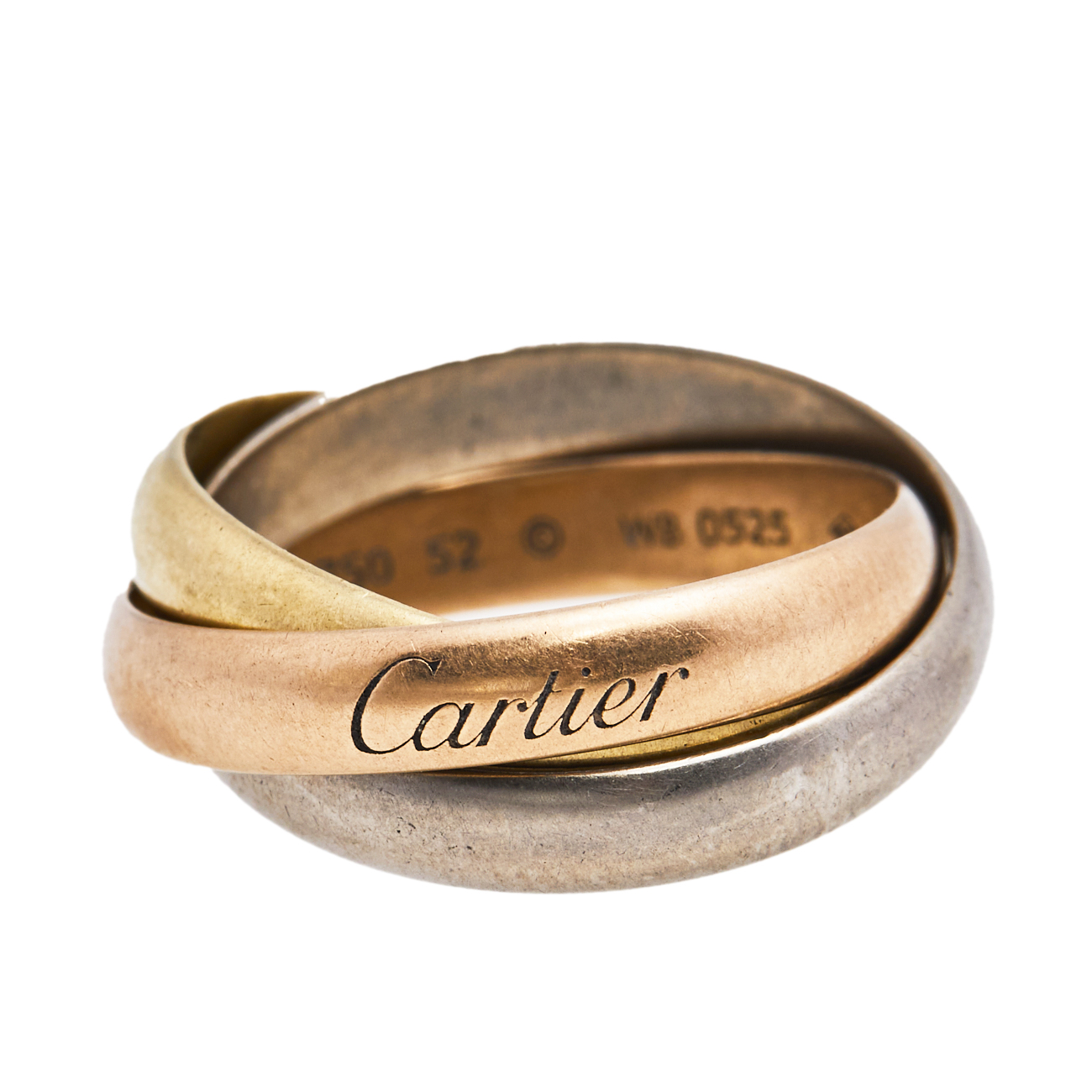 

Cartier Trinity Classic 18K Three Tone Gold Rolling Ring 52