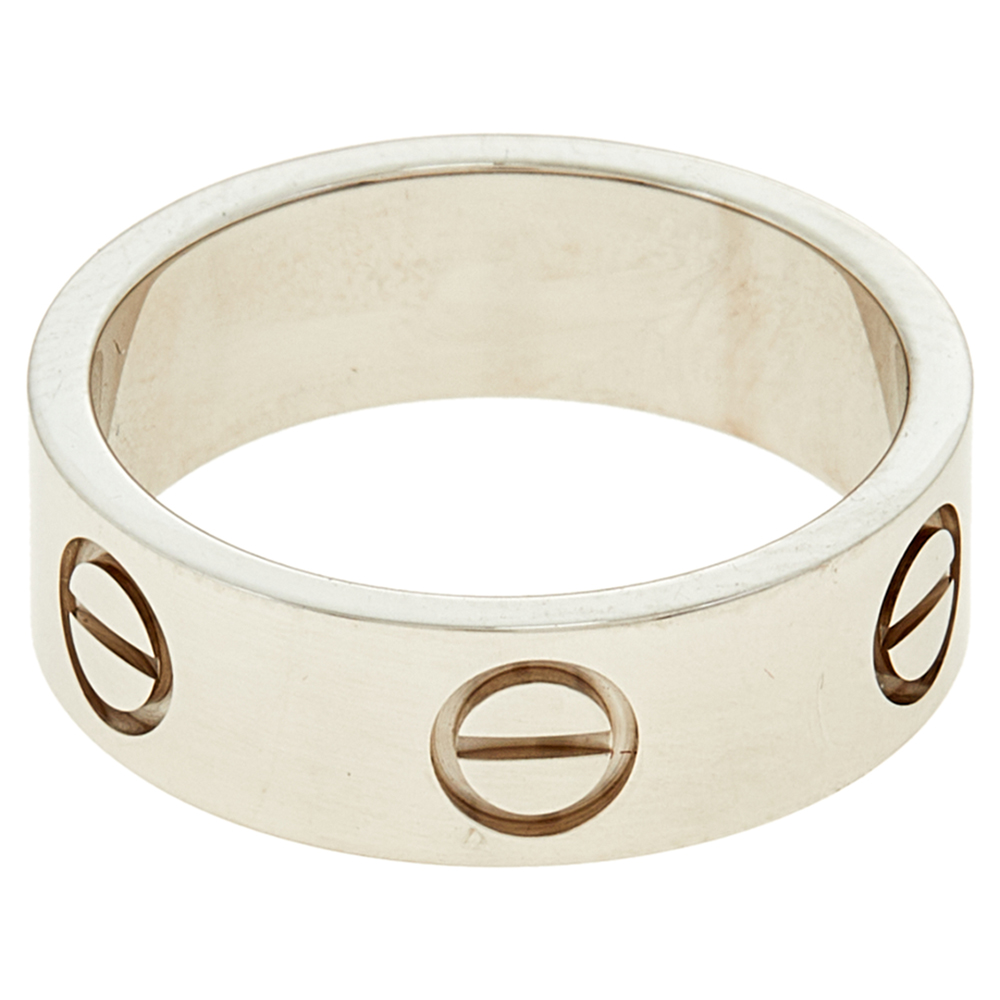 

Cartier Love 18K White Gold Band Ring 49