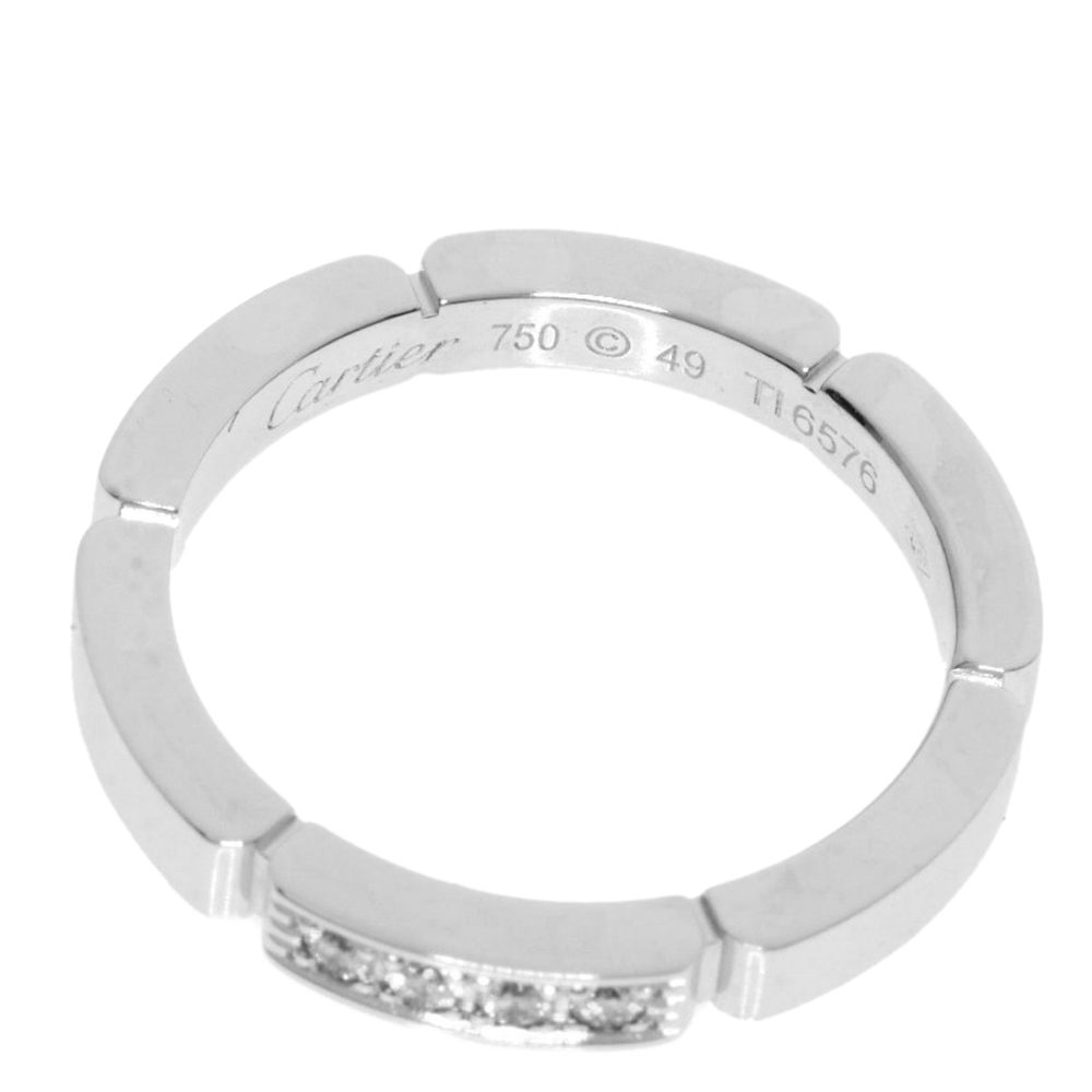 

Cartier Maillon Panthere 18K White Gold Diamond Ring EU