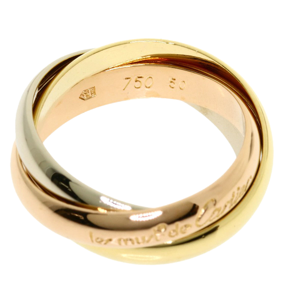 

Cartier Les Must de Cartier Trinity 18K Yellow, Rose and White Gold Ring EU