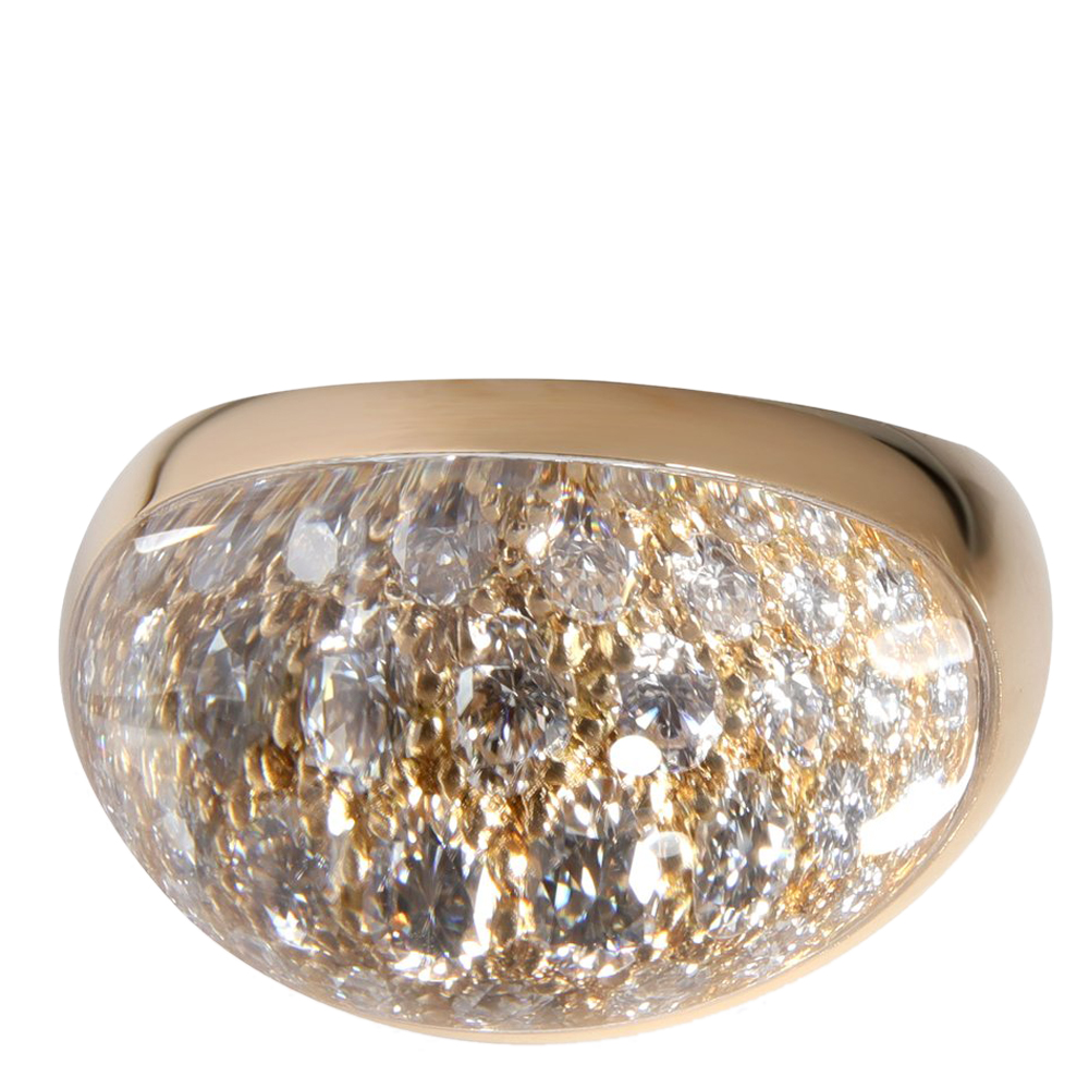 

Cartier Crystal Dome Diamond 18K Yellow Gold Ring Size EU