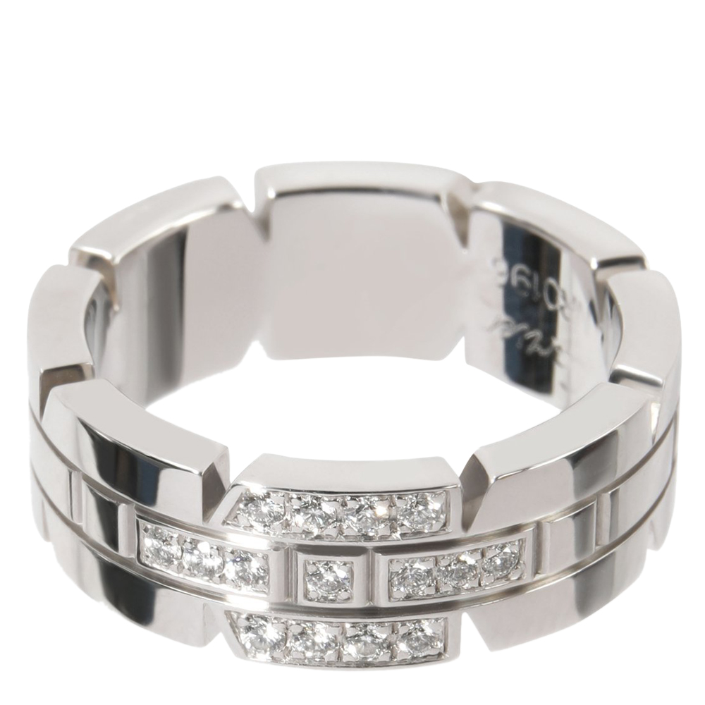 

Cartier Tank Francaise Diamond 18K White Gold Ring Size EU