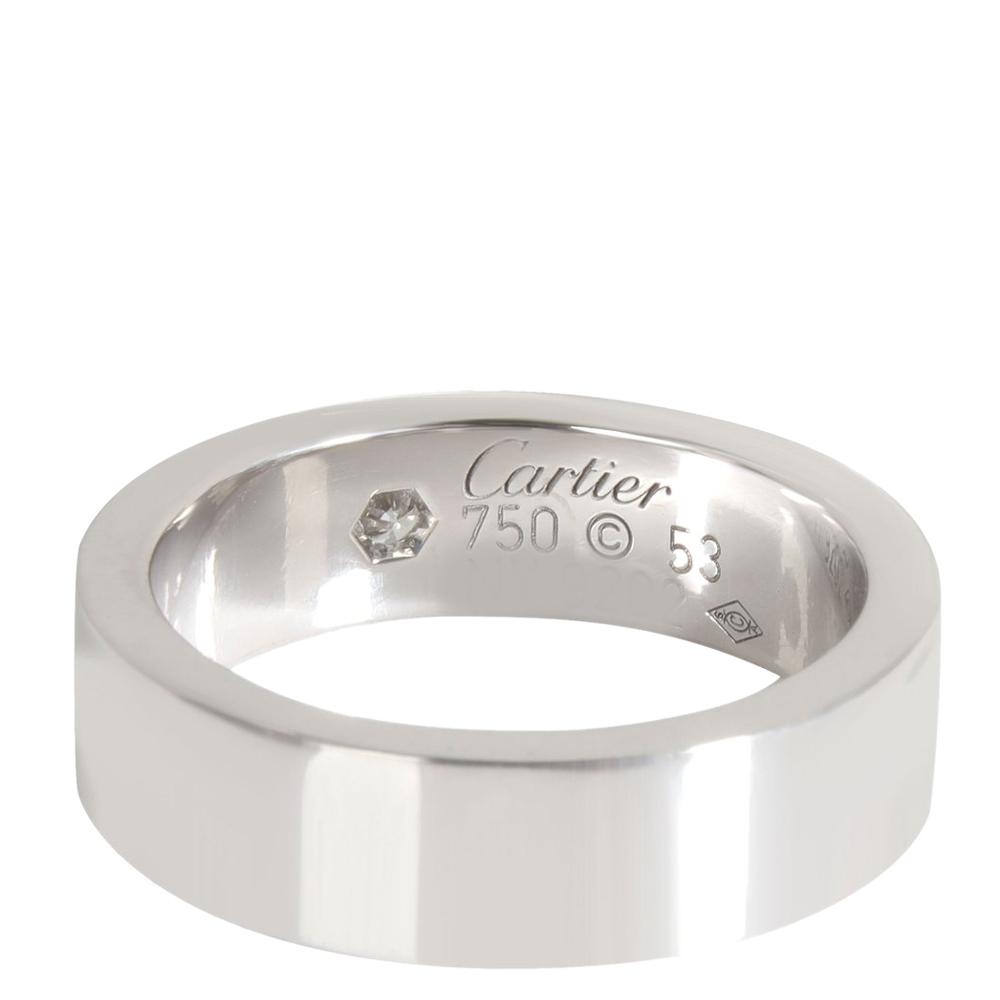 

Cartier Love Diamond 18K White Gold Band Ring Size EU