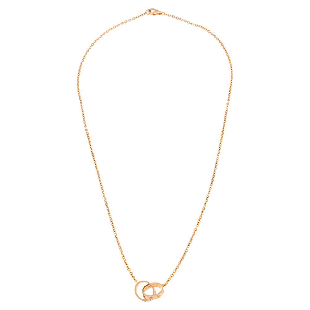 

Cartier Love Interlocking Loop 18K Rose Gold Pendant Necklace
