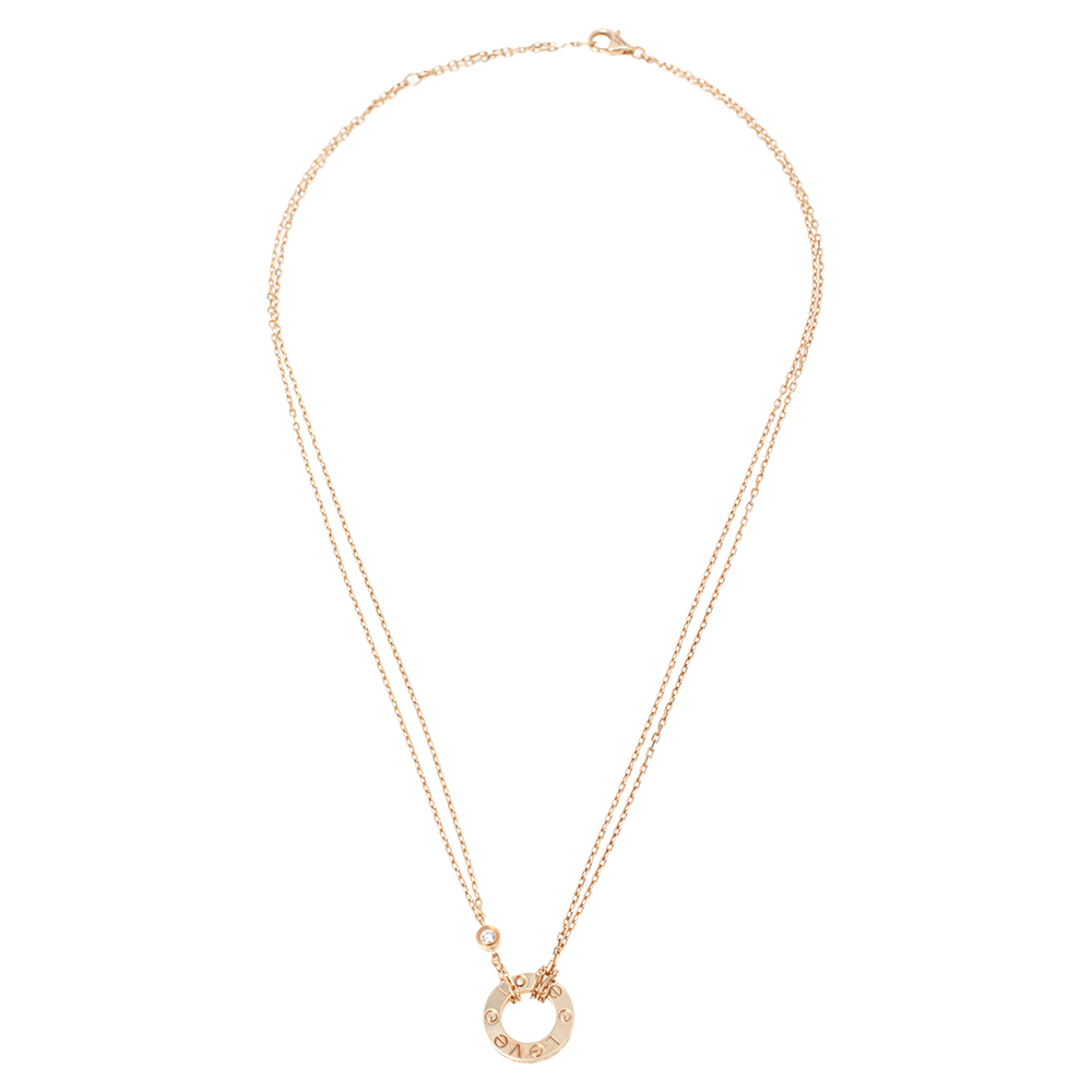 

Cartier Love Diamond 18K Yellow Gold Pendant Necklace