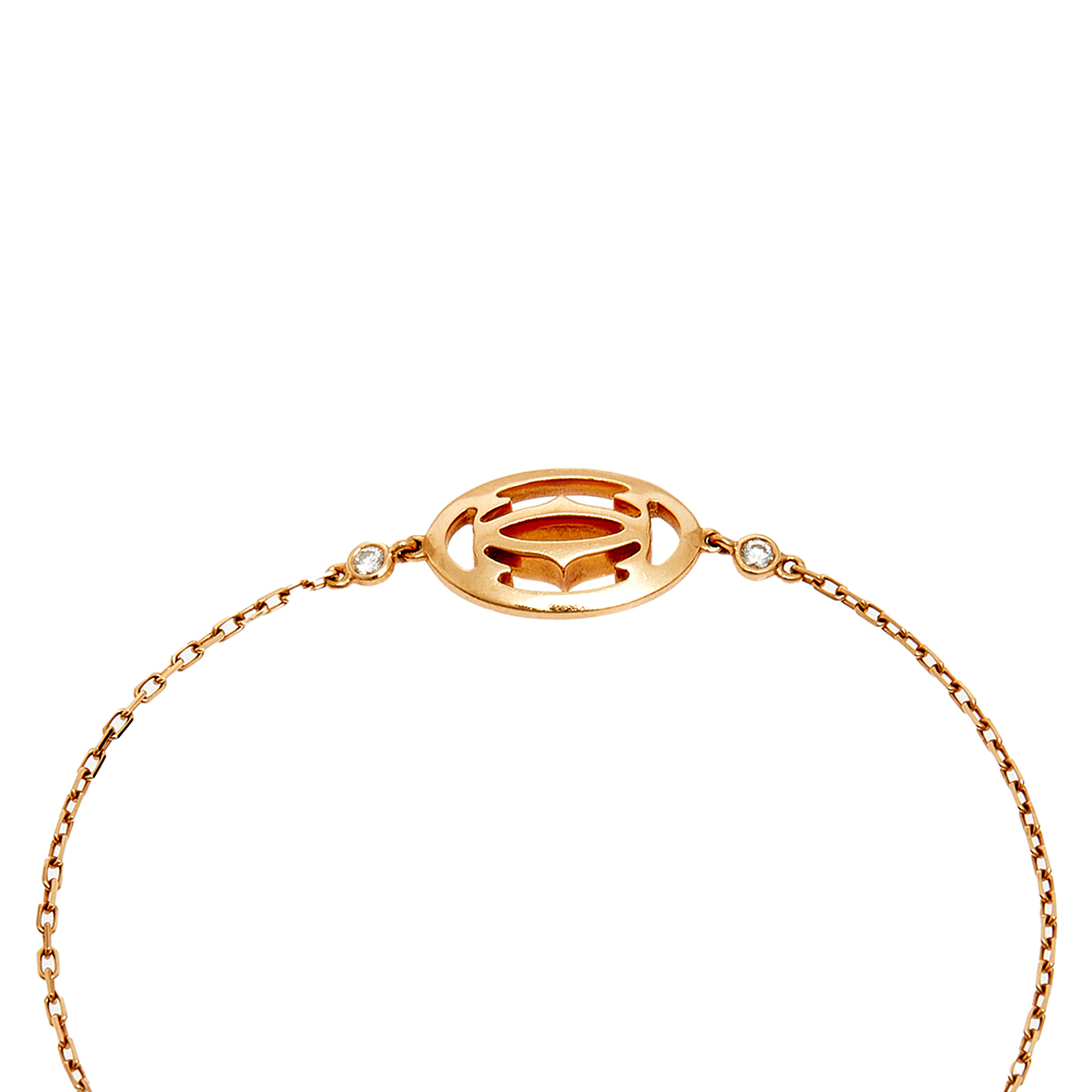 

Cartier Double C de Cartier Diamond & 18k Rose Gold Logo Bracelet