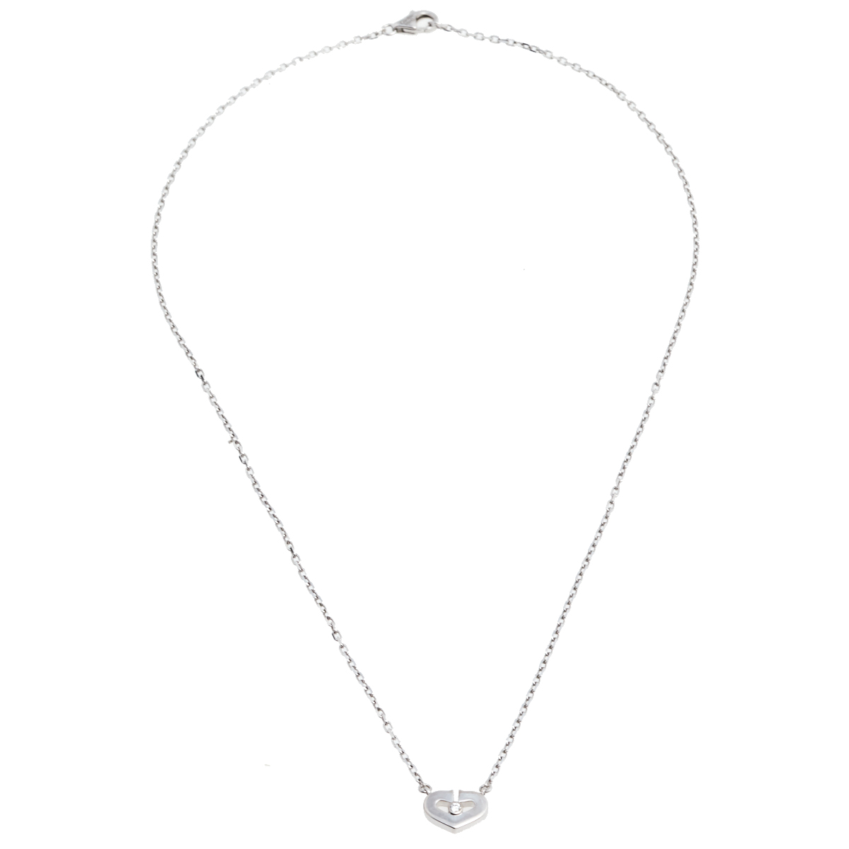 

Cartier Heart C 18K White Gold Diamond Necklace