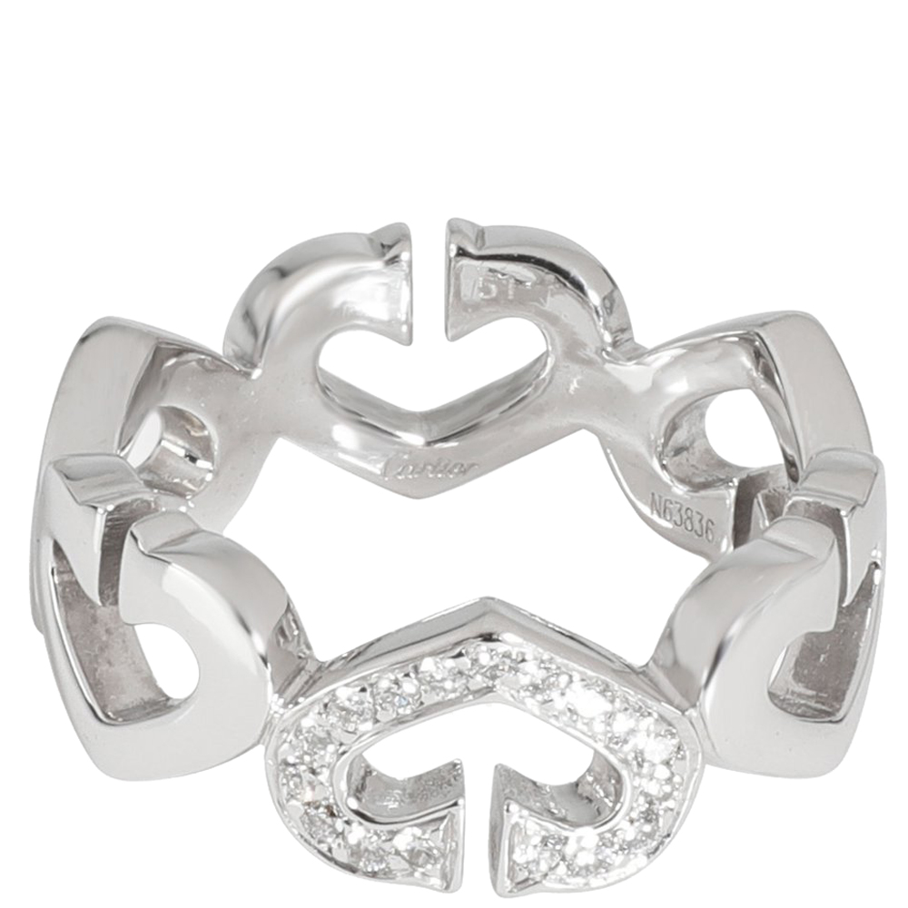 

Cartier Heart C 18K White Gold Diamond Ring EU