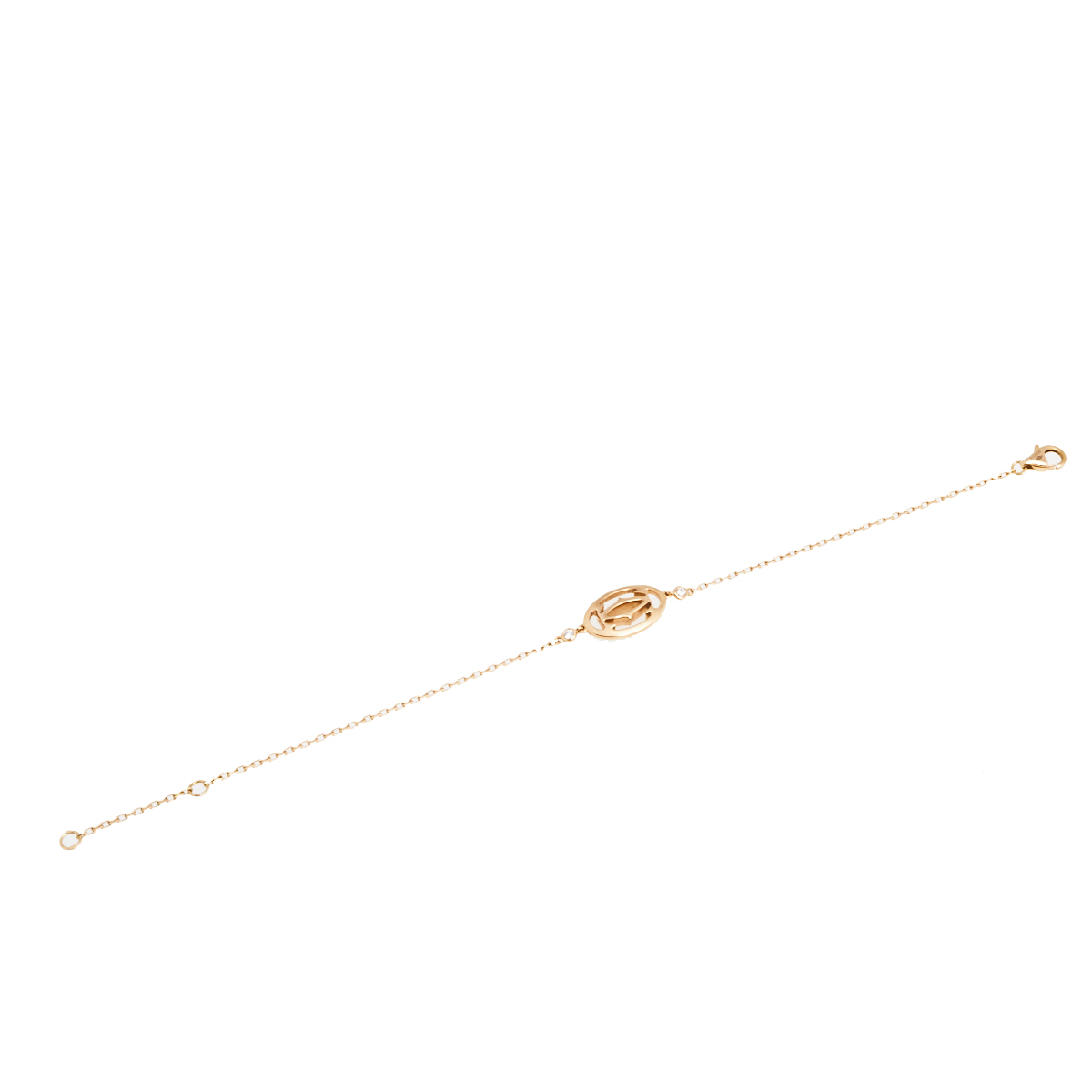 

Cartier Double C de Cartier Logo Diamond 18k Rose Gold Bracelet