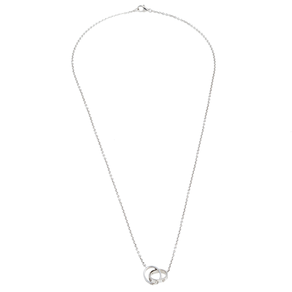 

Cartier Love Interlocking 2 Loop 18K White Gold Necklace