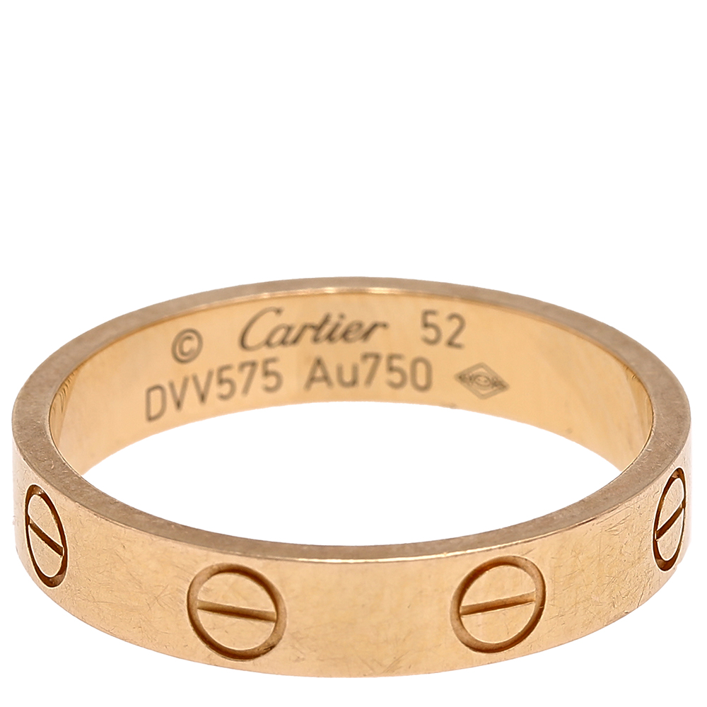 

Cartier Love 18k Rose Gold Band Ring Size