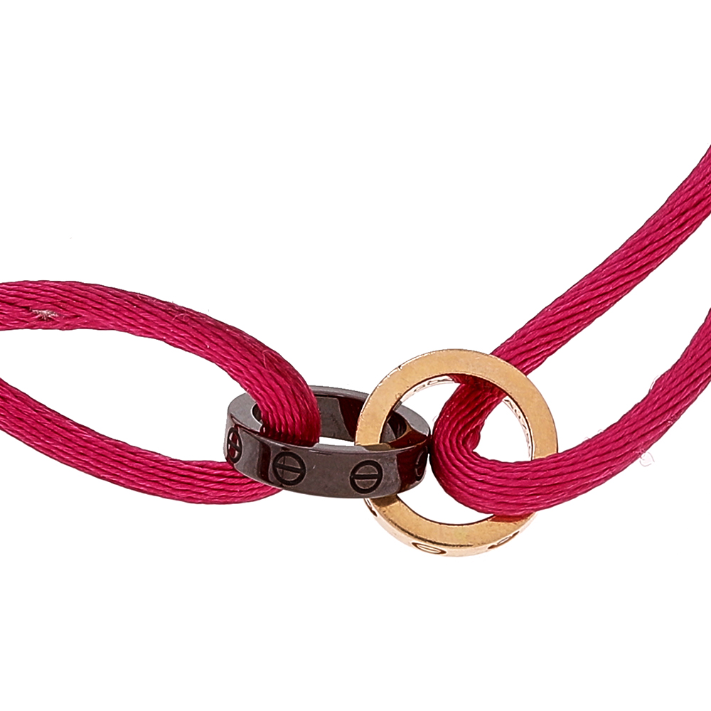 

Cartier Love Ceramic Diamond 18K Rose Gold Adjustable Cord Bracelet