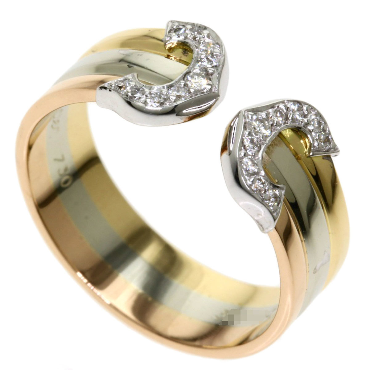 

Cartier C De Cartier Trinity 18K Yellow, Rose and White Gold Diamond Ring EU