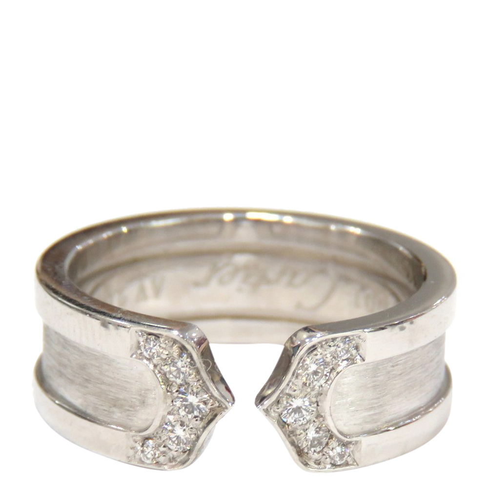 

Cartier Double C 18K White Gold Diamond Ring EU