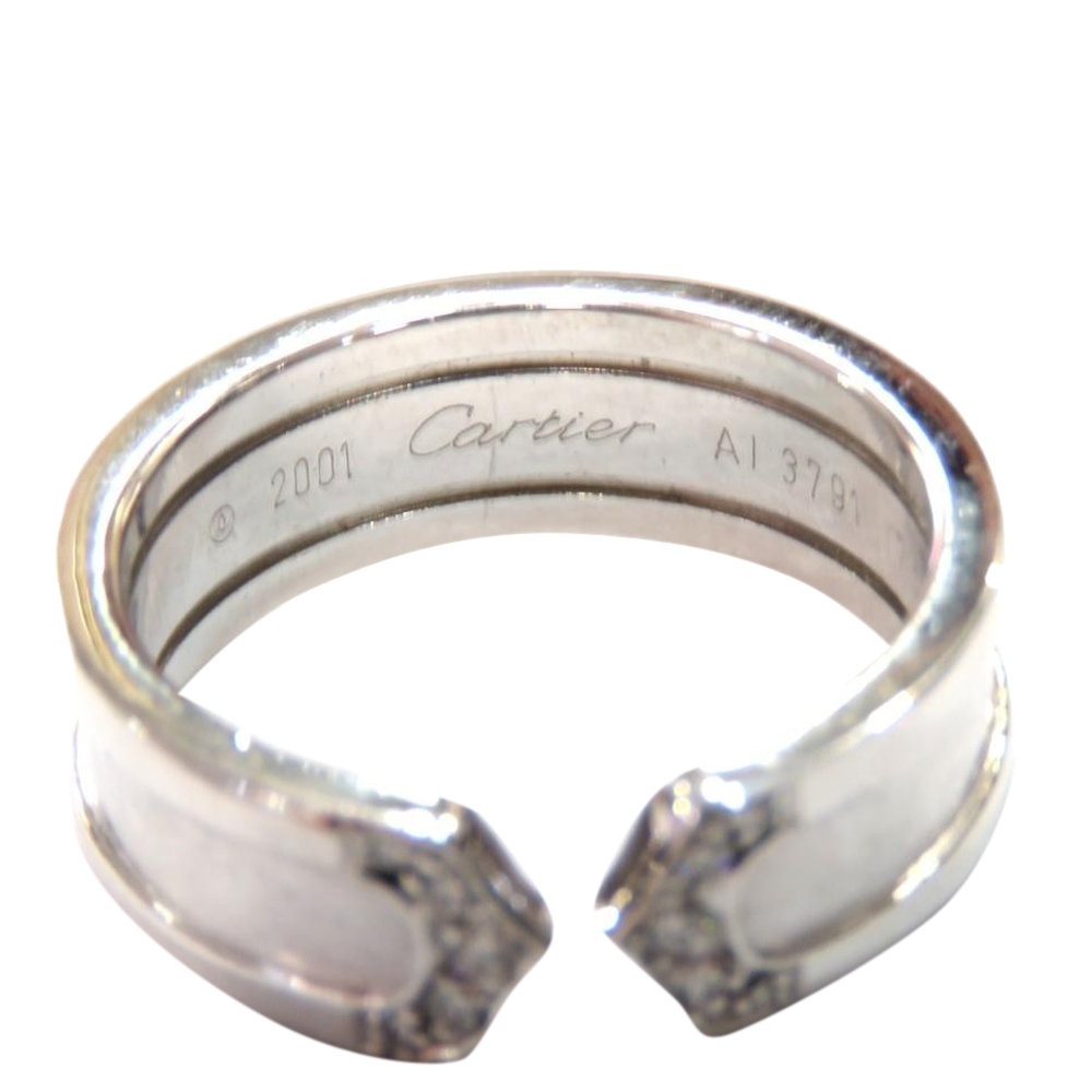 

Cartier Double C 18K White Gold Diamond Ring EU