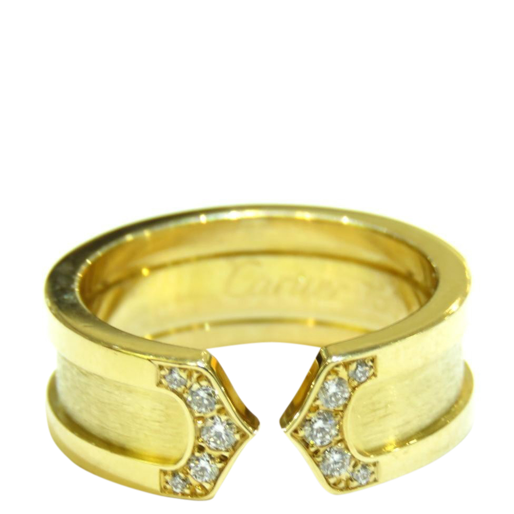 

Cartier Double C 18K Yellow Gold Diamond Ring EU
