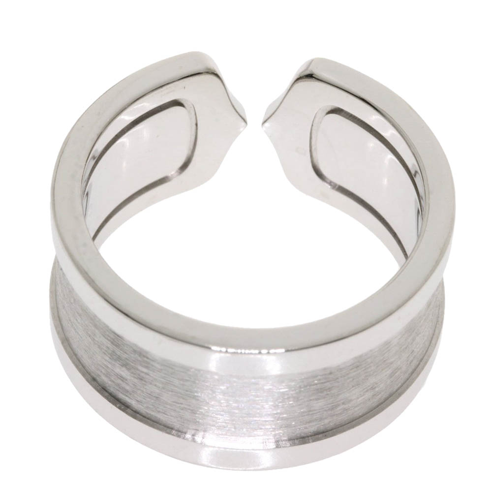 

Cartier Vintage Double C Wedding Band 18K White Gold Ring EU
