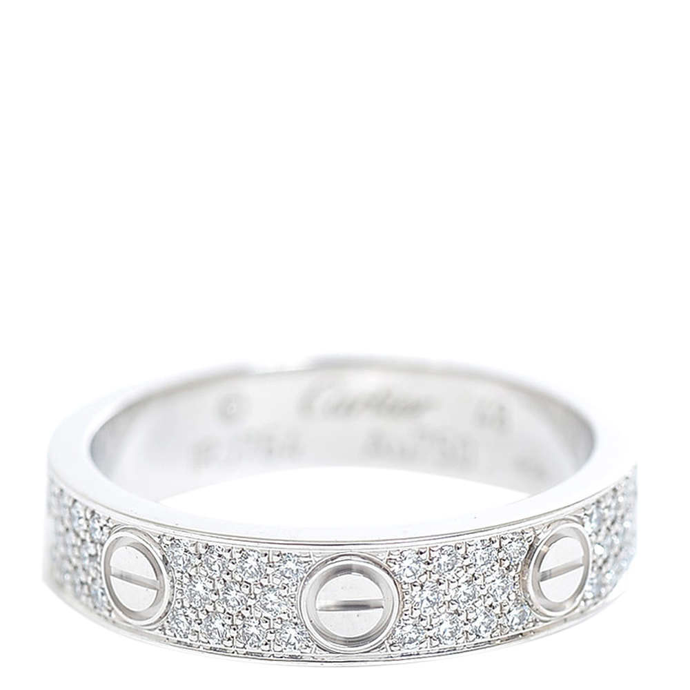 

Cartier Paved Love 18K White Gold Diamond Ring EU