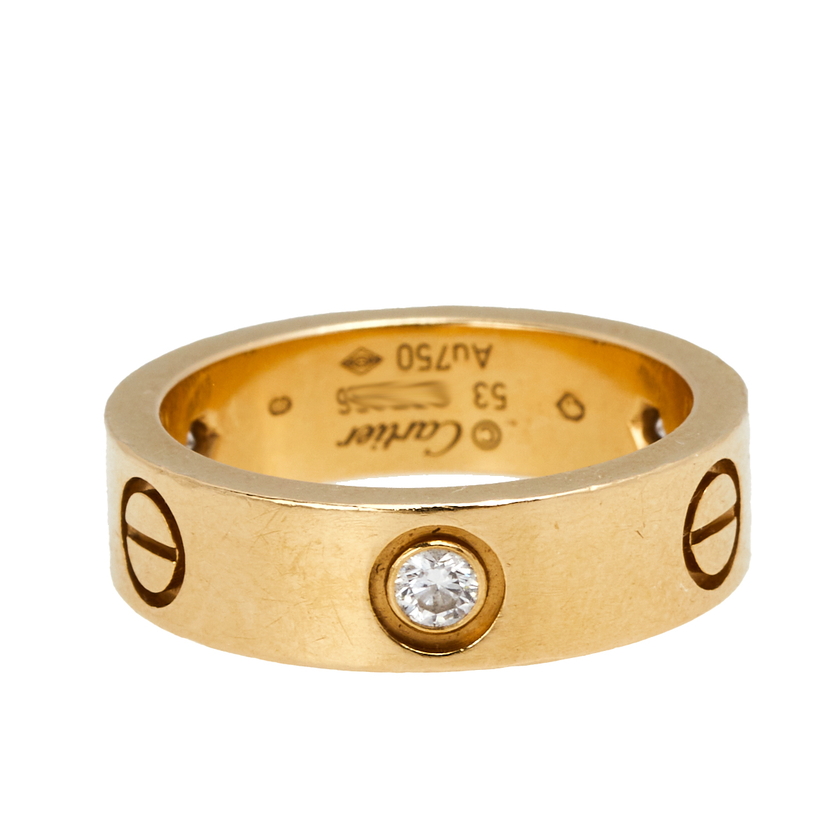 

Cartier Love 3 Diamonds 18k Yellow Gold Band Ring Size